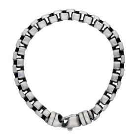 Zilveren heren schakelarmband - polijsting mat