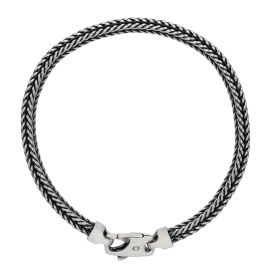 Zilveren schakelarmband met karabijnslot
