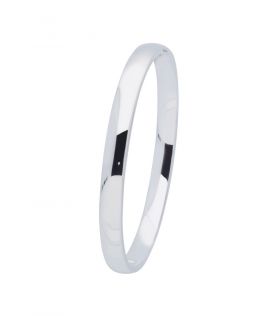 Massief zilveren slavenarmband - ovaal model - 60mm