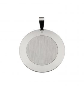 Zilveren graveerplaatje - 22x22 mm - ronde uitvoering