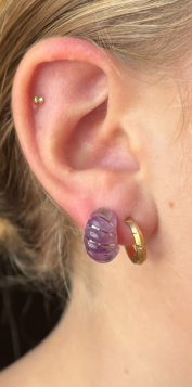 Amethist design 14k gouden dames oorbellen klassiek