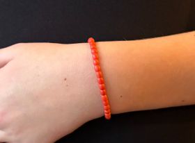 Bloedkoralen vintage armband 14k gouden veerringsluiting