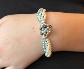 Multicolor parel armband fraai 14k gouden design slot dames