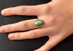 Art Deco turkoois ring goud zilver handgemaakt