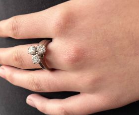 3 grote diamanten exclusieve 14k gouden robuuste dames ring uniek