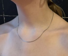 Witgouden dames collier ketting 14 karaats gouden sieraad gourmet schakel ketting