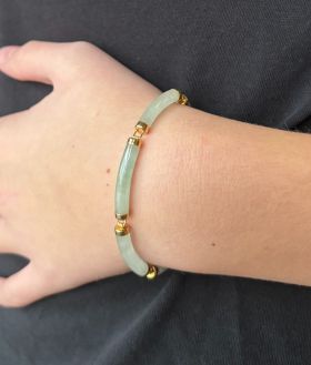 Groene Jade vintage klassieke dames armband staafjes klassiek nefriet handgemaakt