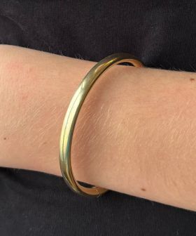 Verguld zilveren slavenarmband dames bangle klassiek vintage retro 