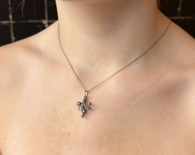 Roosdiamanten antieke hanger 14k gouden anker schakel ketting 