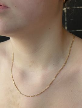 Solide 14 karaats gouden gourmet schakel ketting 46cm