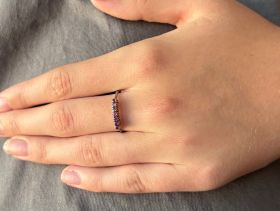 Robijnen 18 karaats witgouden vintage dames ring