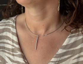 Staafhanger met 34 diamanten 18k goud spangcollier dames 14k goud