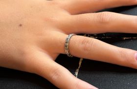 Witgouden alliance vintage 14k gouden dames ring 19 diamanten