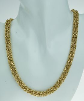 14 karaats gouden bewerkte koningsschakel ketting - 93cm-