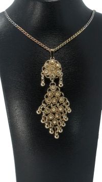 Grote vintage gouden ketting hanger met bolletjes en pampels