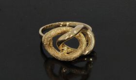 Knoop ring 14 karaats goud vintage dames juweel handgemaakt