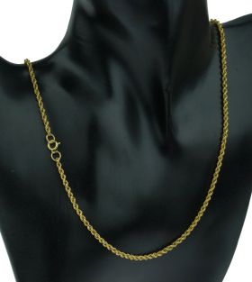 Geelgouden koordschakel ketting 64cm unisex 
