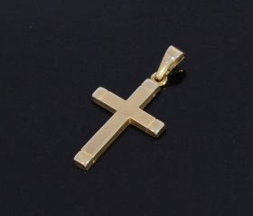 Kruishanger ketting goud deels gesatineerd