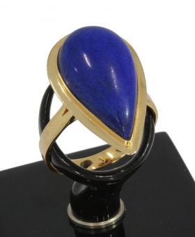 Lapis Lazuli 14 karaats gouden design dames ring