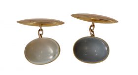 14 karaats gouden Vintage manchetknopen maansteen