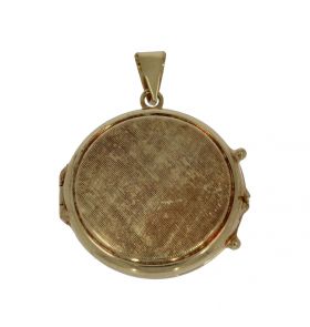Vintage 14k gouden ronde medaillon ketting hanger