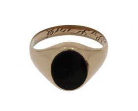 Antieke gouden onyx zegelring