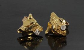 Diamanten 14k gouden oorbellen dames Lapponia stijl