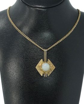 Opaal edelsteen 14k gouden design ketting hanger 