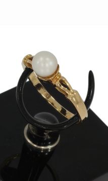 Parel design 14 karaats gouden dames ring