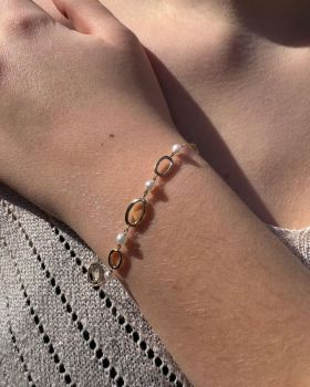 Parel design 14 karaats gouden armband