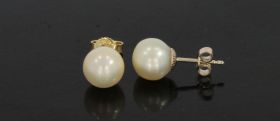 Zoetwater parel 9mm dames oorbellen 14k goud stekers