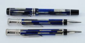 Parker Duofold Blue Mosaic 3-delig set vulpen balpen vulpotlood 18k gouden nib