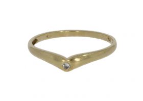 Minimalistische 14 karaats gouden ring met zirkonia