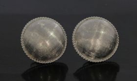 14 karaats witgouden gesatineerde bolvormige oorbellen stekers voor dames handgemaakt sieraad vintage