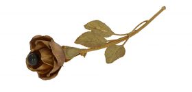 Exclusieve en grote 18 karaats gouden broche roos bicolor design uitvoering
