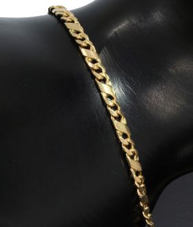 Massief gouden 14k vintage dames schakel armband