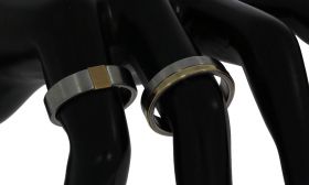 Titanium met 14 karaats gouden ringen set trouw vriendschap