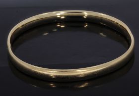 14 karaats geelgouden gladde slavenarmband