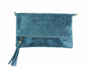 Lederen clutch donkergrijs