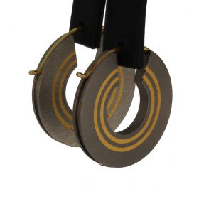 Gouden met titanium design oorbellen handgemaakt sieraad