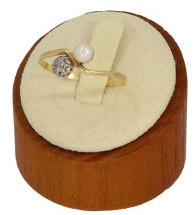 Diamant parel moi et toi vintage klassieke ring 14k goud