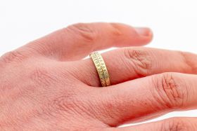 Diamanten 14 karaats gouden vintage ring briljant dames