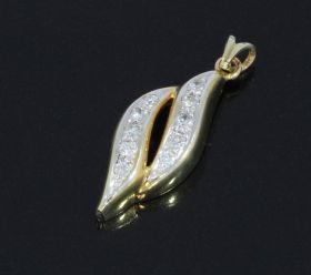 10 diamanten 14 karaats gouden design ketting hanger