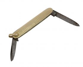 Zakmes antiek 14k gouden juweel ketting hanger