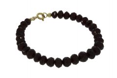 Granaten antieke armband 14k gouden veerringsluiting