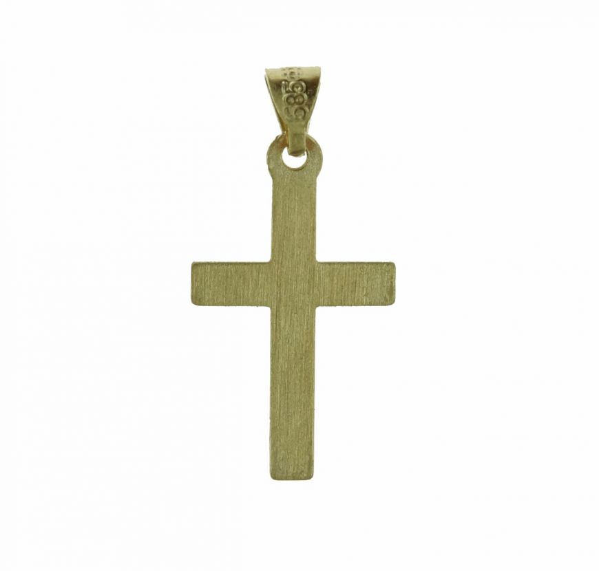 som Prestige strip 14 karaats gouden kruisje - ketting hanger