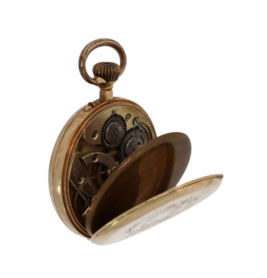 Antiek 14 karaats gouden heren zakhorloge
