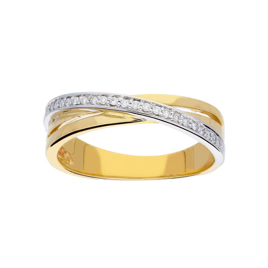 Gouden - glanzend diamant - 0.12ct.