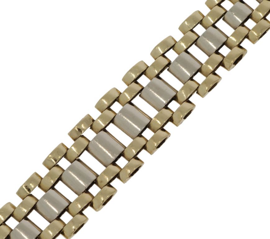 plek vezel Van toepassing Gouden armband met Rolex schakel | 14 karaats | Wit- en Geelgoud