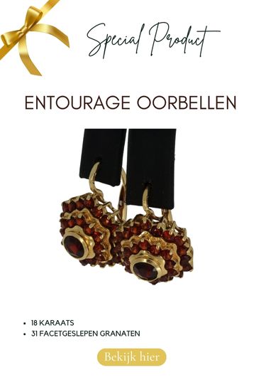 Gouden oorbellen met granaten